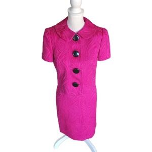 Chaus 2pc Skirt Suit Womens 6P‎ Petite Magenta Pink Brocade w/Jacket Career Work